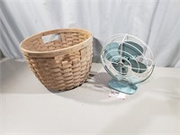 Longaberger Laundry Basket & Vintage GE Fan
