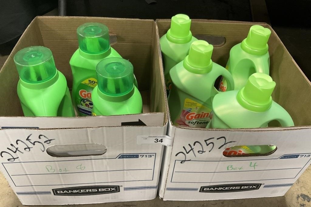 7 Unused Bottles Of Gain Laundry Detergent.