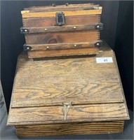 Portable Wooden Locking Secretary Desk, Storage
