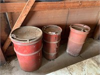 3 Metal Barrels