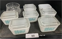 Vintage Pyrex Butter Print Refrigerator Dishes.