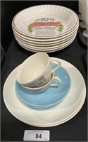 Canonsburg Pottery Plates/Cups, Hankook Pie