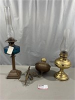 Oil Lamps and Electrified Wall Mounted Lamp