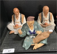 3 Vintage Japanese Men Figures.