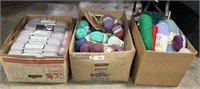 3 Boxes of Knit, Crochet Yarn.