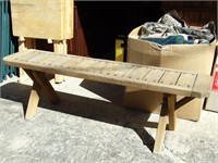 15.25" Tall Wooden Outdoor Bench
