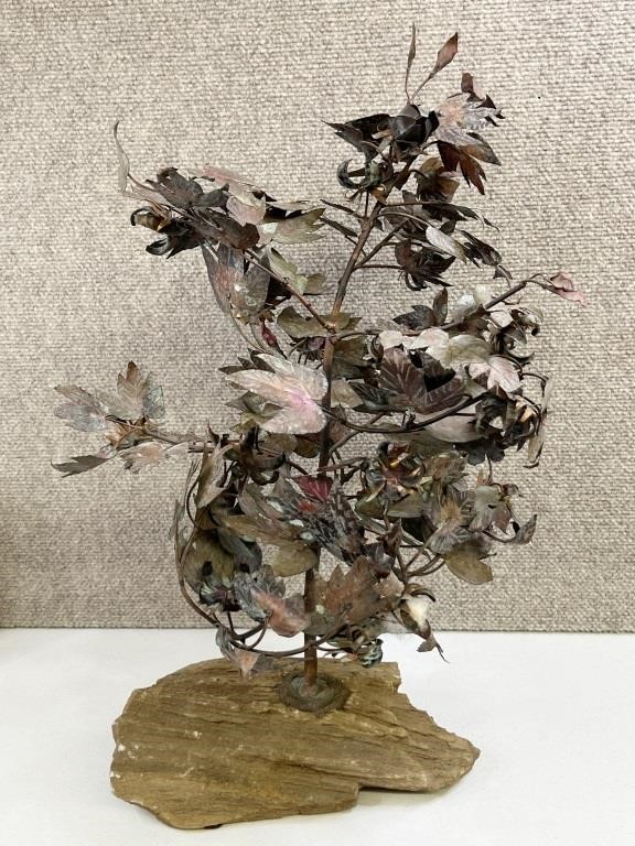 Metal Tree on a Stone Driftwood look base