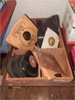Wood Box Of Vintage Records