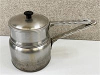 Old Aluminum Double Boiler, 3 piece camping