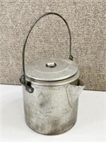 Old Aluminum Camping Pot with Lid