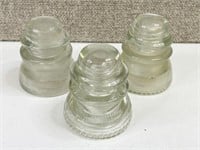 3 Vintage Hemingray / Armstrong Glass Insulators