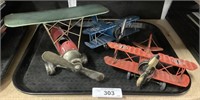 Pressed Steel Red Baron Style Planes.