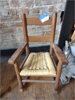 Amish made small Oak Carnival Cane chair