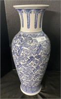 Blue & White Ceramic Floor Vase.
