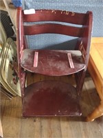Adjustable childs assistant chair/stool has