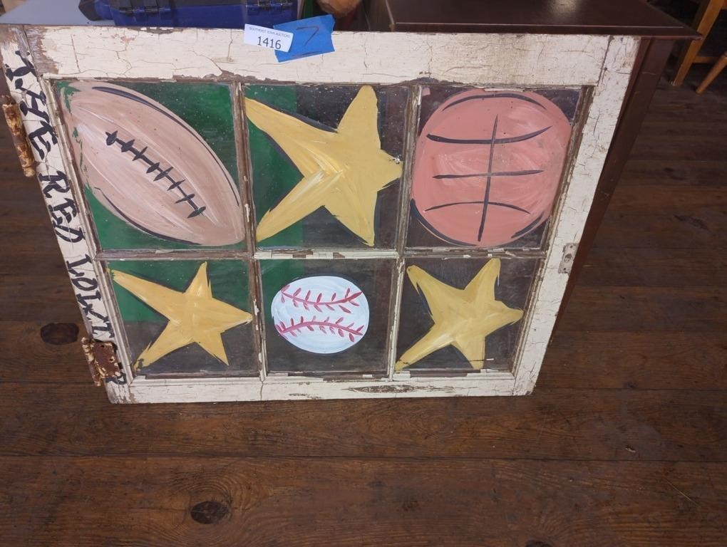 Old painted sports window
