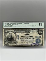 1902 PMG Choice F15 Sioux City, Iowa $10 Note