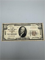 1929 Eldora, Iowa $10 Note