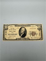 1929  Red Oak, Iowa $10 Note