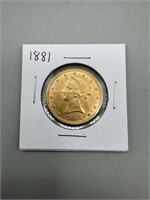 Rare 1881 $10 Gold Eagle