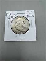 1951 Franklin Silver Half Dollar