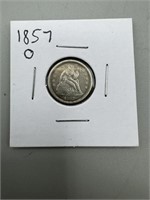 1857-O Seated Silver Dime, High Grade