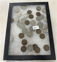 Buffalo Nickels and Wheat Pennies.