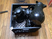 4 Black Carafes SEE DESCRIP