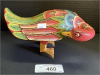 Vintage Carved & Painted Wooden Duck.