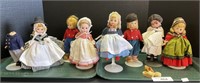 8 Vintage Madame Alexander, International Dolls.
