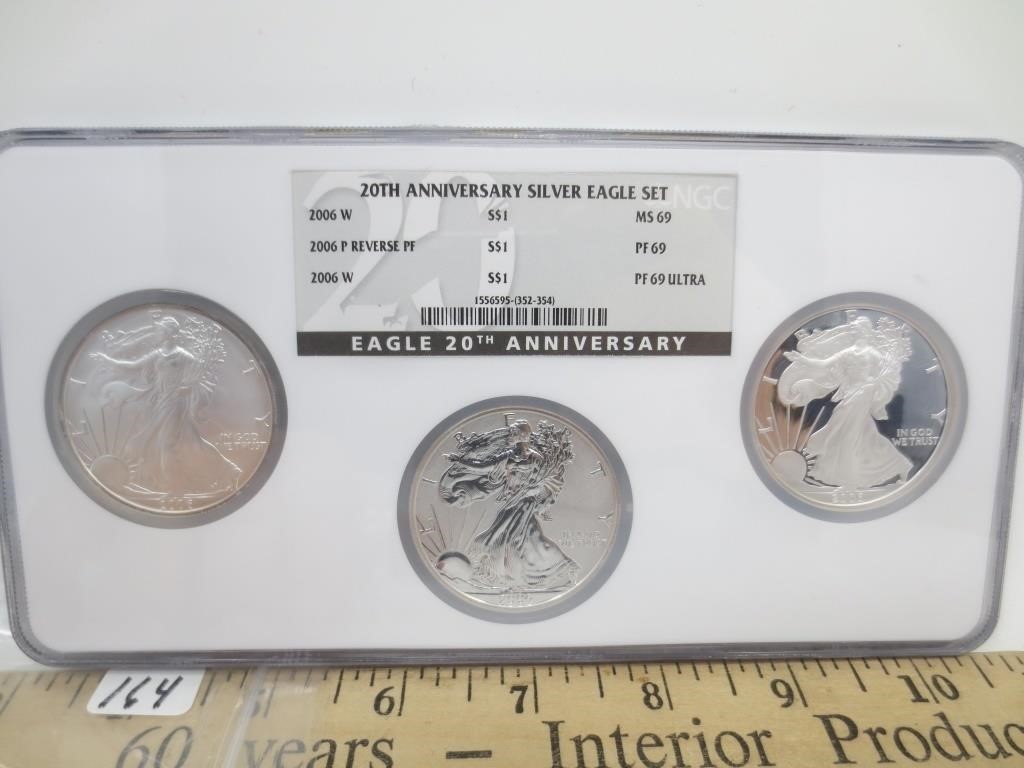2006-W 20th anniv. Silver Eagle 3-coin set