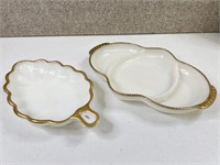 Oven Fire-King Ware Platter and Leaf Dish