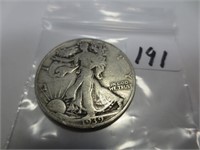1939 Walking Liberty silver half dollar, vg