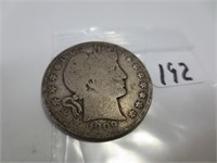 1909 Barber silver half dollar