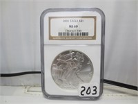 2001 American Silver Eagle, MS-69