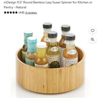MSRP $35 Bamboo Lazy Susan Spinner