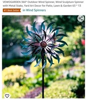 MSRP $52 63 Inch Outdoor Wind Spinner on Stake