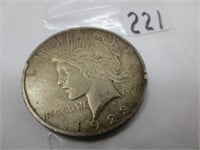 1923-D Peace silver dollar, x-fine