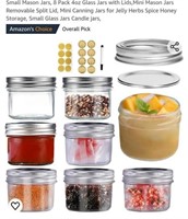MSRP $12 8 Pack Small Mason Jars with Lids
