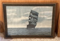 Vntg ship Artwork/print  22x17