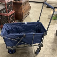 Blue Canvas Collapsible Wagon.