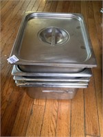 5 Stainless Steel Half Pans & Lid SEE DESCRIP