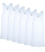 6Pcs Size Medium Hanes Mens Ribbed Tank, Cotton