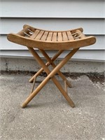 Vintage Wooden Camp Stool 13 1/2"x9 1/2"x 16" Tall