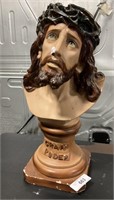 Vintage Chalkware Jesus Statue Bust.