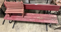 Wood Picnic Benches.