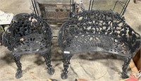 Vintage Cast Iron Garden Bench & Seat.