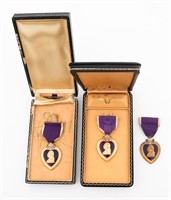 WWII US ARMED FORCES PURPLE HEART MEDALS