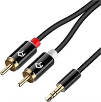 Rankie 3.5mm to 2-Male RCA Adapter Cable - 6 Feet