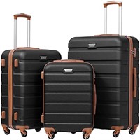 Coolife Luggage 3 Piece Set Suitcase Spinner